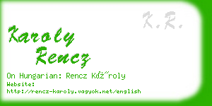 karoly rencz business card